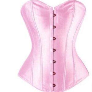 Pink satin corset size small-6xl